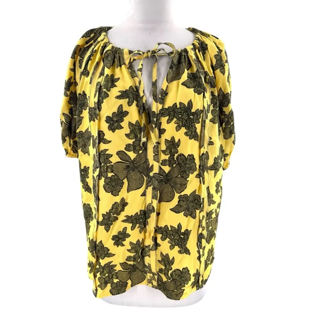 ULLA‎ JOHNSON Marcellana Puff Sleeve Top in Solaris